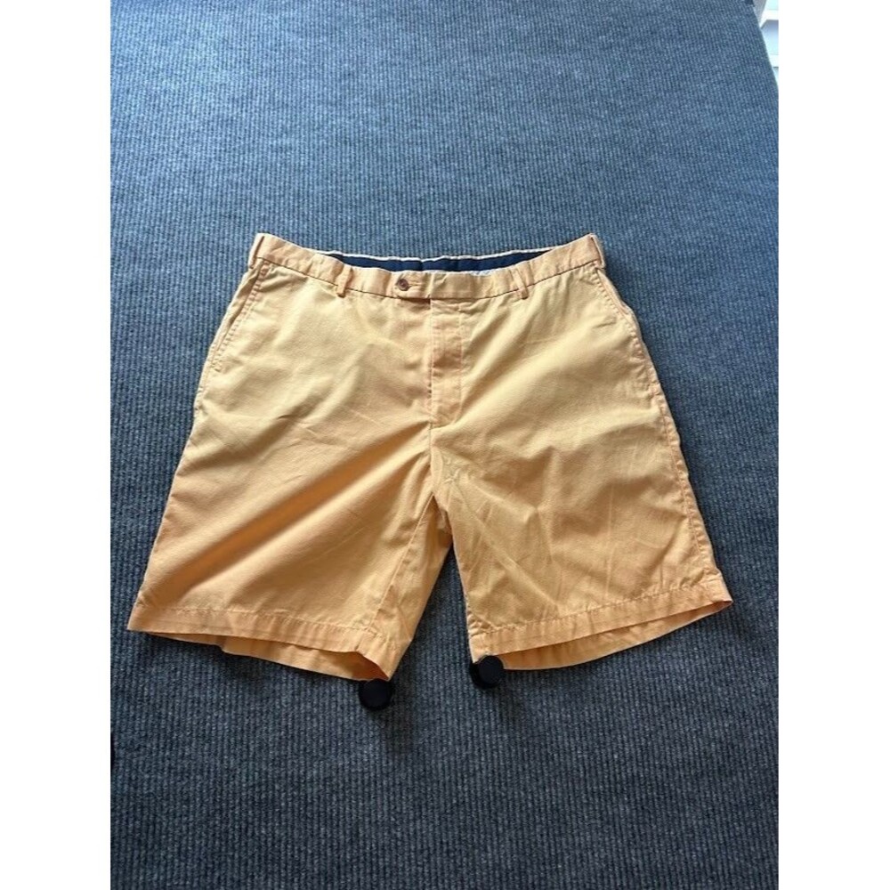 Peter Millar  Flat Front Orange Chino Shorts Size 40 Inseam 9”